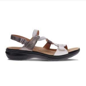 NEW REVERE women's emerald fully adjustable strappy sandal in silver fusion